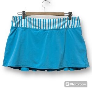 Lululemon Run Pace Setter Skirt Athletic Skort Spry Blue/Twin Stripe Spry Sz 10